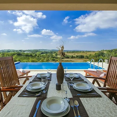 Luxury With Infinity Pool And Scenic Views In Motovun Villa